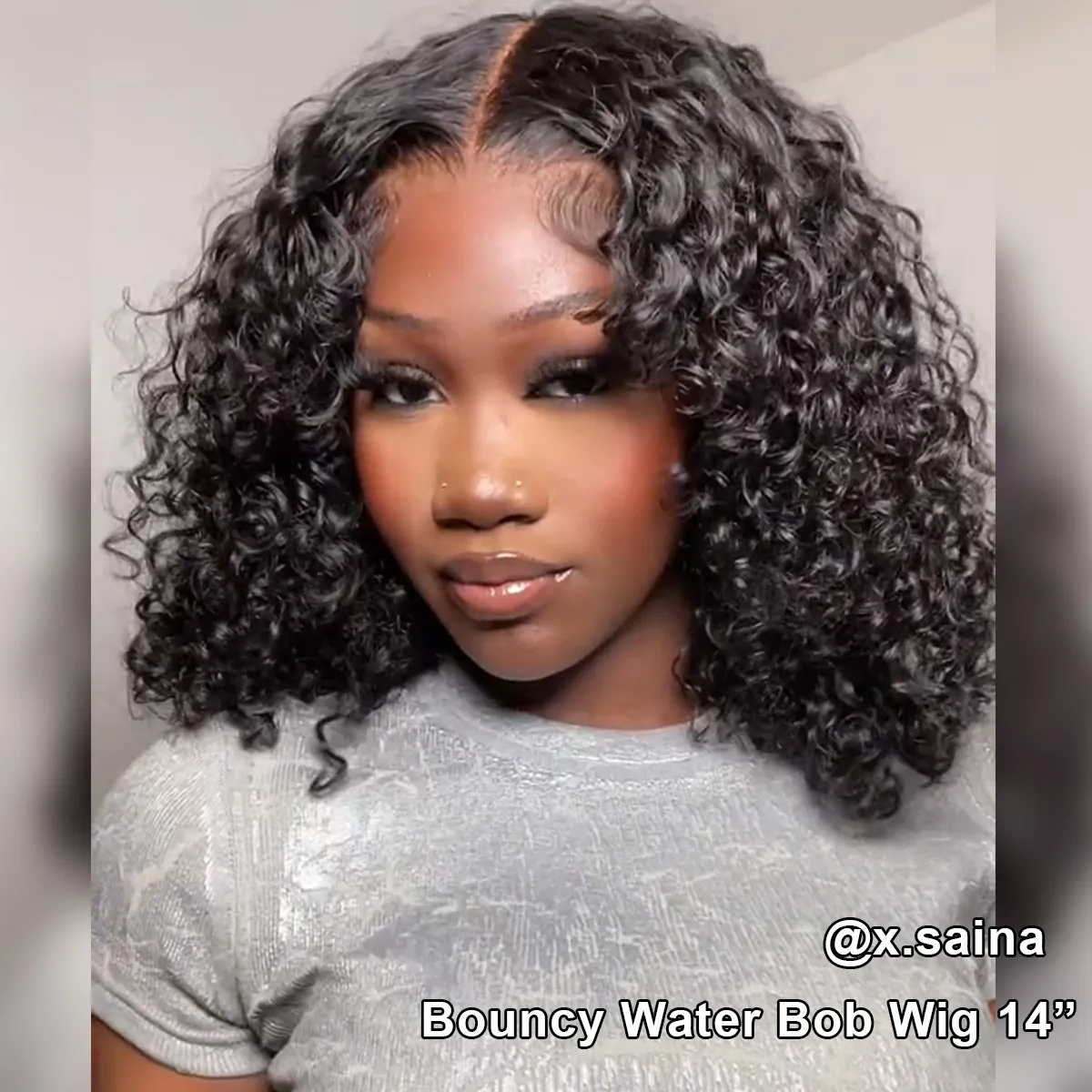 Airy Cap Bouncy Water Wave Short Bob Wigs