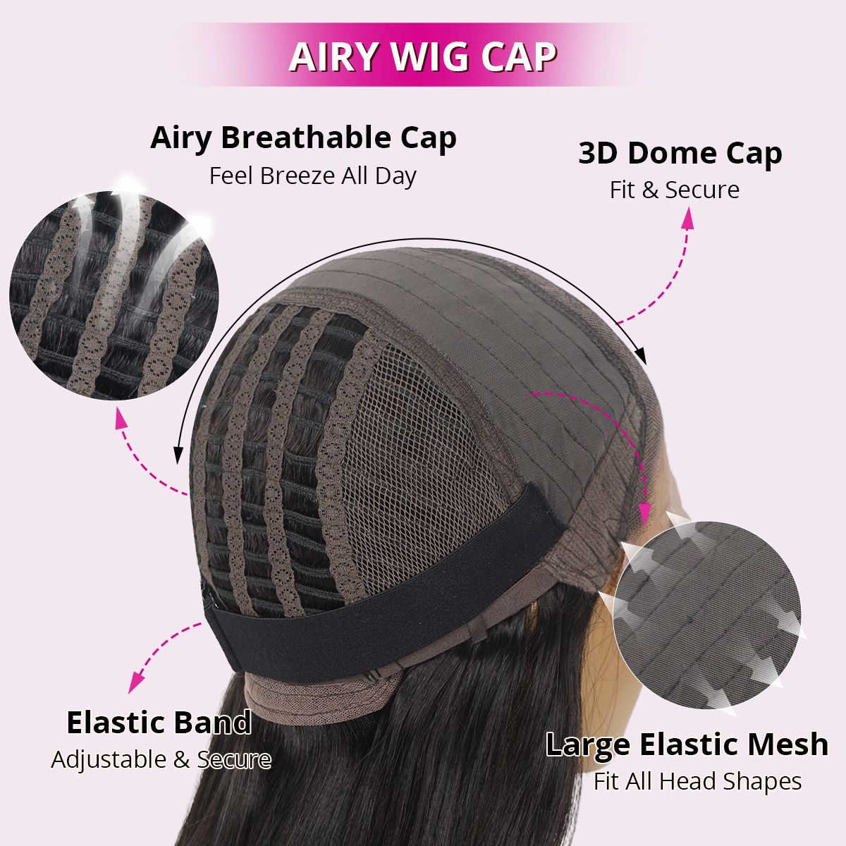 Airy Cap Bouncy Water Wave Short Bob Wigs