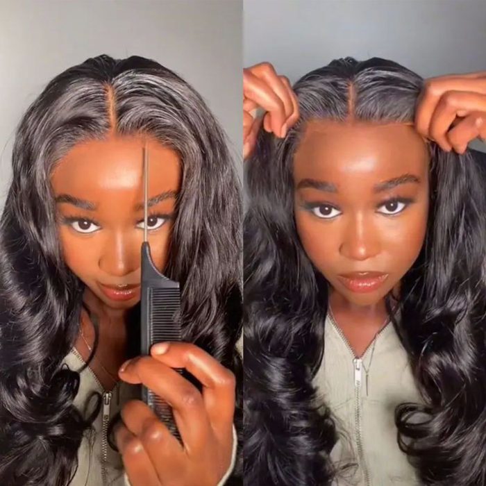 Pre-Cut 6×5 Lace Glueless Wig Body Wave Invisible Knots Natural Hairline