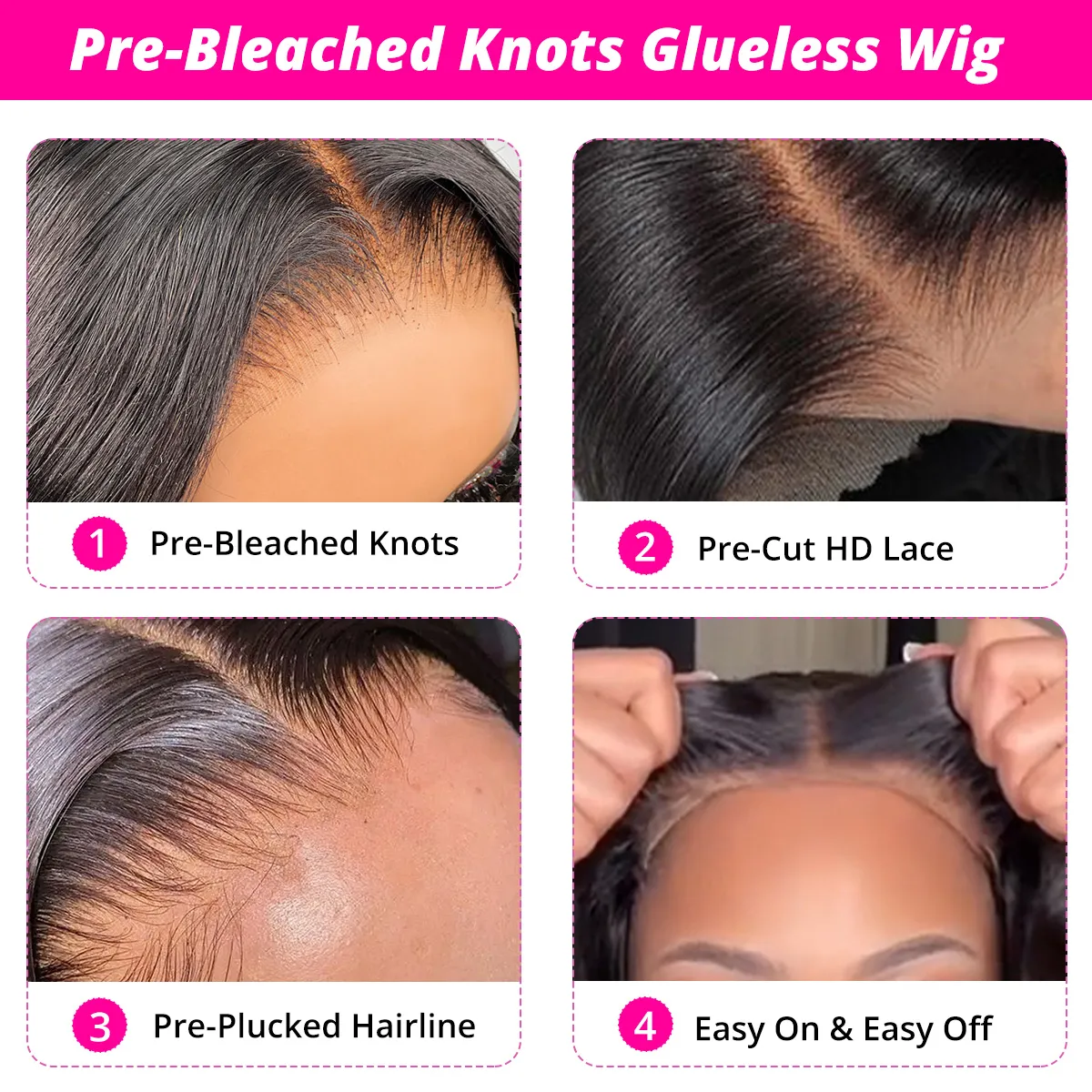 Pre-Bleached Knots Ready To Go Glueless Straight Bob Wigs