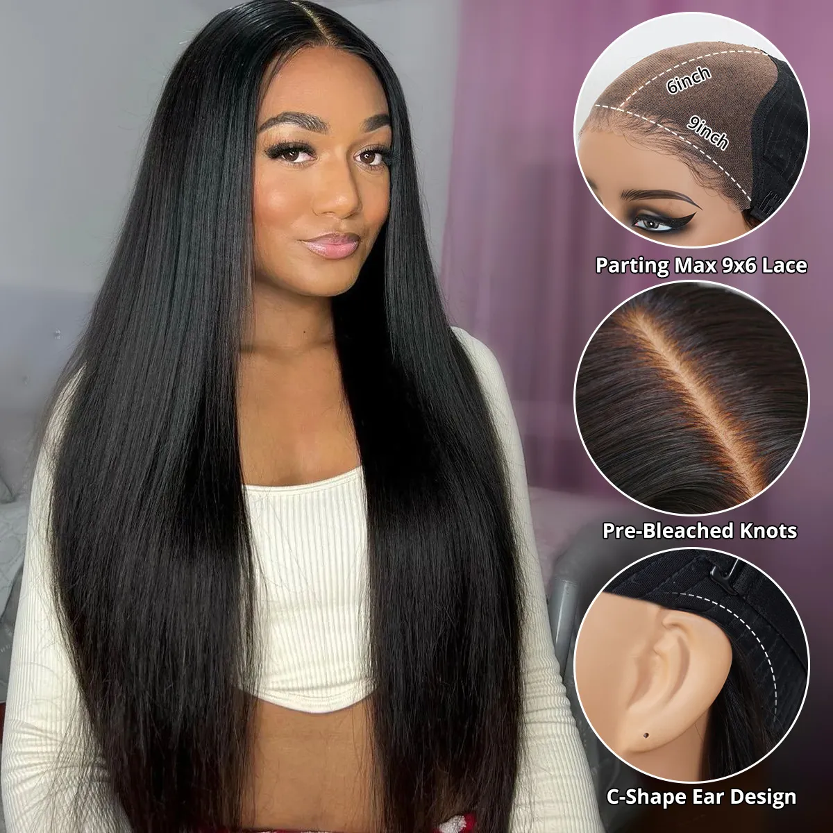 Parting Max 9×6 Lace Ready To Go Straight Wig