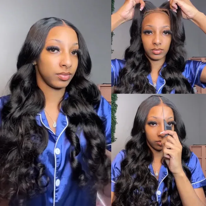 Pre-Cut 6×5 Lace Glueless Wig Body Wave Invisible Knots Natural Hairline