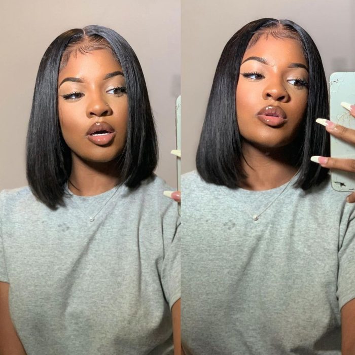 Pre-Bleached Knots Ready To Go Glueless Straight Bob Wigs