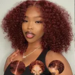 Short Reddish Brown Curly Wig 8 Inch