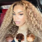 Pre Everything 13X4 Curly Honey Blond Wig 24 Inch