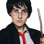 Boy Wizard Wig + Glasses Set