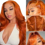 28 Inch 13x4 Ginger Orange Wigs