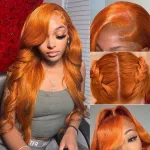 32 Inch 13x4 Ginger Orange Wigs