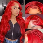 30 Inch Red Human Hair Wigs