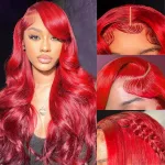 28 Inch Red Human Hair Wigs