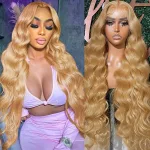 32 Inch Honey Blonde Lace Front Wig Human Hair