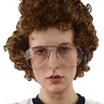 Brown Afro Nerd Wig + Glasses