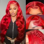 32 Inch Red Human Hair Wigs