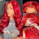 20 Inch Red Human Hair Wigs