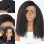 14 Inch Kinky Straight Wig Natural Black