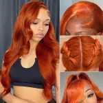 24 Inch 13x4 Ginger Orange Wigs