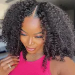 V Part Kinky Curly Natual Color 16 Inch