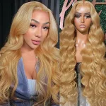 22 Inch Honey Blonde Lace Front Wig Human Hair