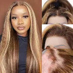 26 Inch Highlight Ombre Kinky Straight Wig