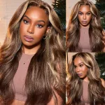 Kinky Straight Honey Blond 13X4 Lace Wig 16 Inch