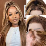 24 Inch Highlight Ombre Kinky Straight Wig