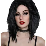 Jet Black Rocker Wig