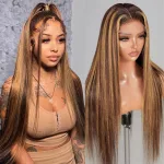 26 Inch Honey Blonde Straight Wig