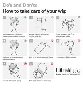 Chart showing DIY wig maintenance tips