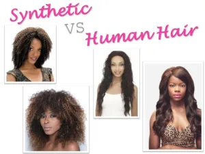 Comparison of synthetic and human hair wigs