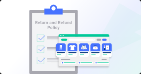 Diagram explaining return and exchange policy