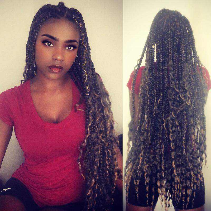 Long, curly bohemian braids