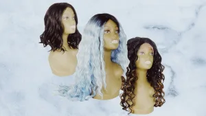 A mannequin displaying a blended wig