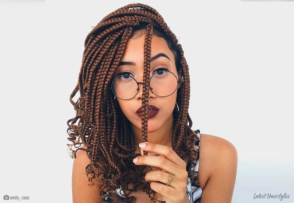 Tribal braids with curls