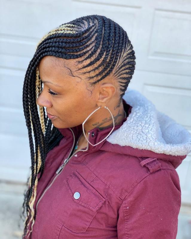 Stylish Cornrows with Blonde Highlights