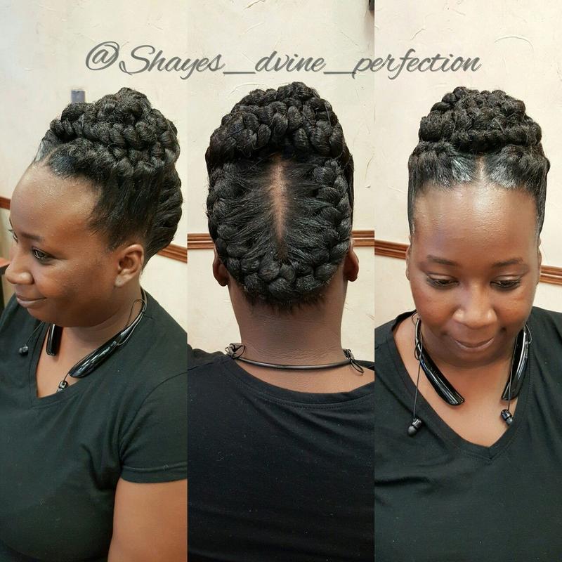 Goddess braids updo