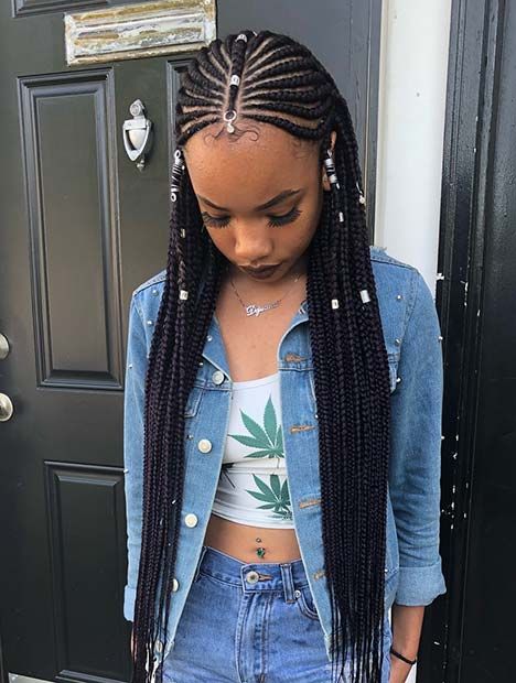 Cornrow Braids with Loose Curls