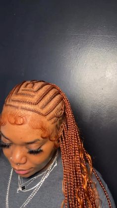 Protective hairstyle with twists and cornrows.