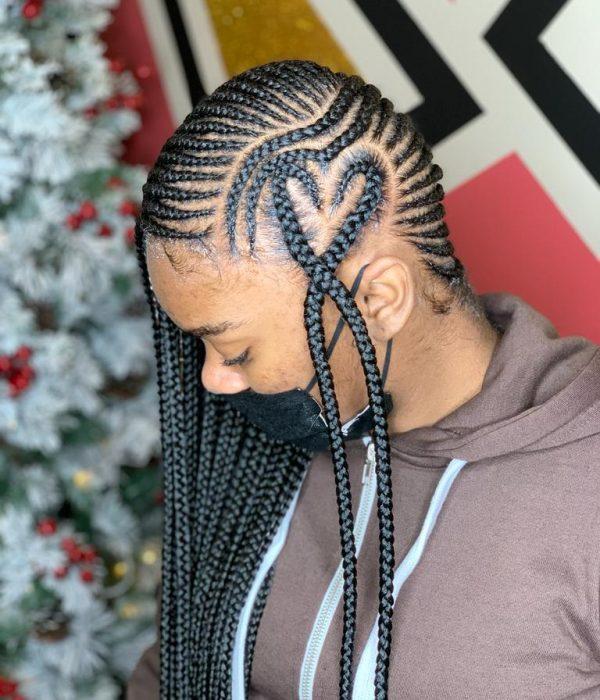 Braided Heart Cornrows