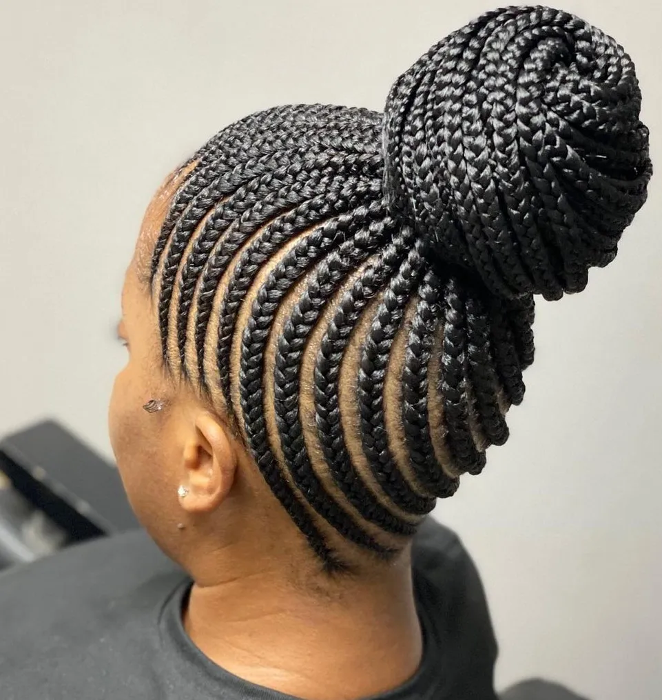 Side Lemonade Braids with a Bun