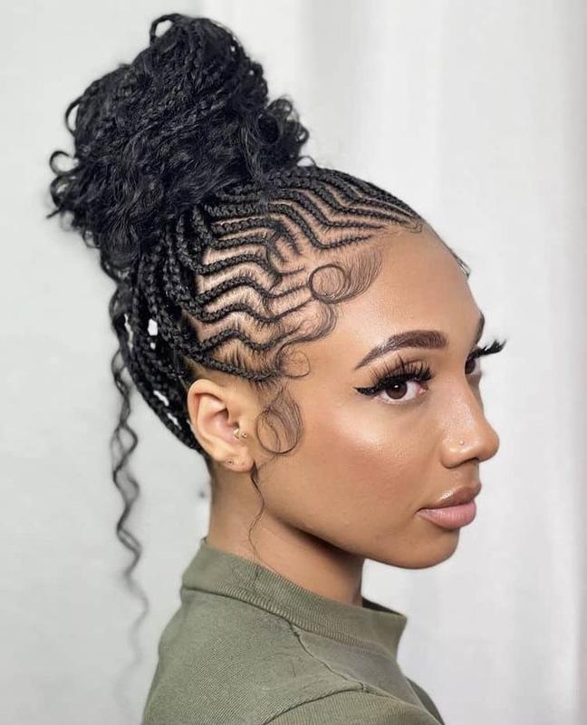 Intricate Cornrow Updo (bohemian braids)