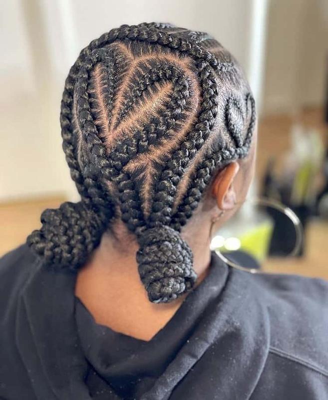 Heart-shaped cornrows