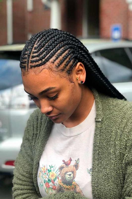 Stylish trending cornrows