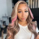 Pink Blonde Highlight Wigs