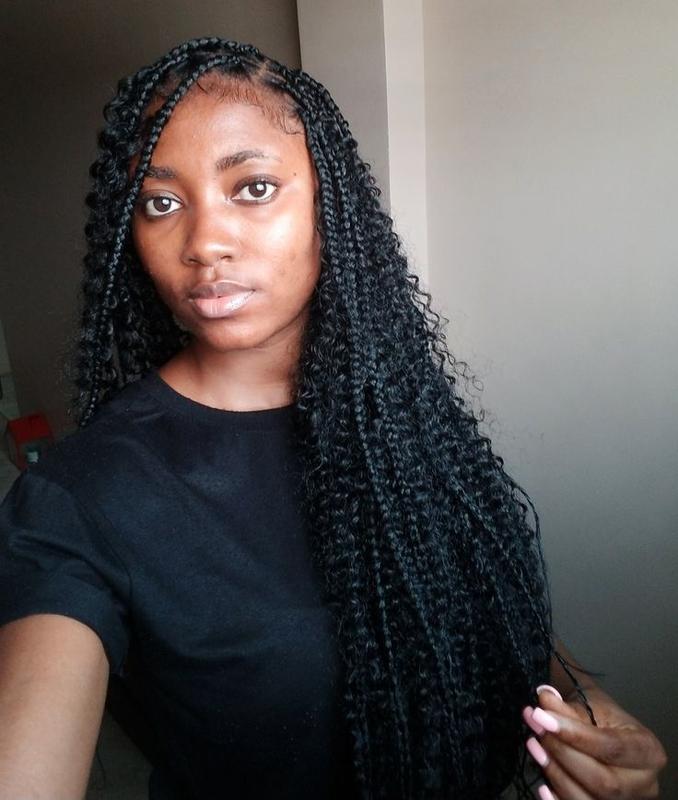 Goddess braids with curly ends