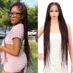 Burgundy-hd 36 lnch HD Full Lace Box Braids-36 lnch