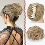 Claw Clip Bun (Pack of 1) Mixed Blonde and Ash Blonde Tips