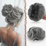 Claw Clip Bun (Pack of 1) Gray and White Tips