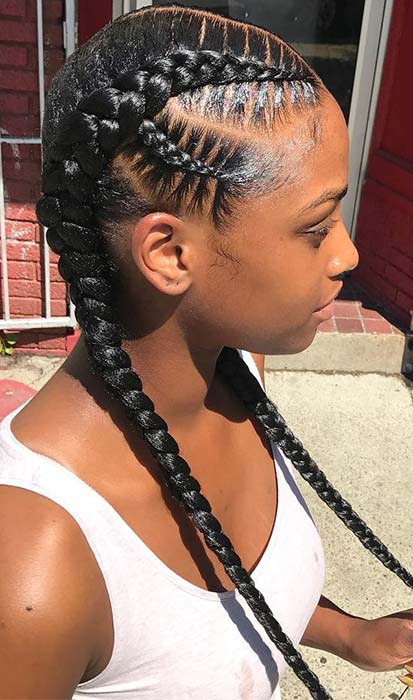 2 braids with weave