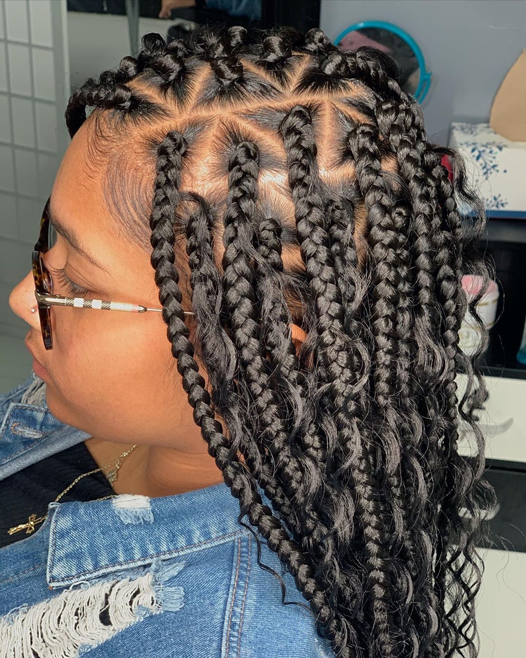 Goddess Braids with Curls