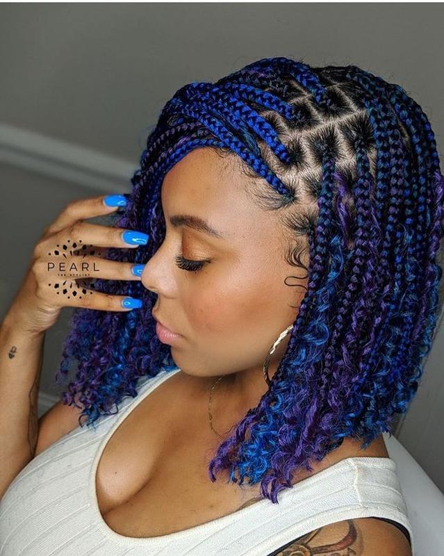 Bold and Blue Goddess Braids